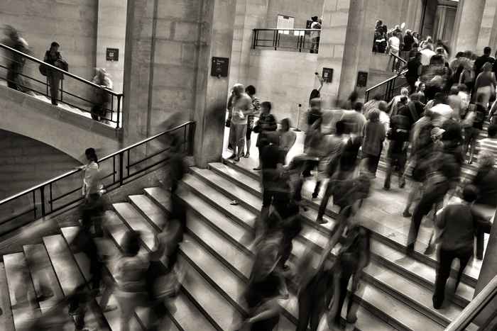 People on stairs